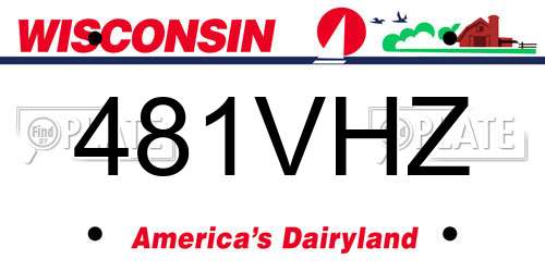 481VHZ Wisconsin License Plate