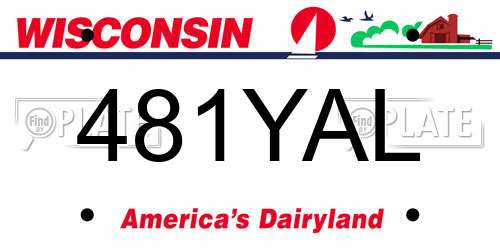 481YAL Wisconsin License Plate