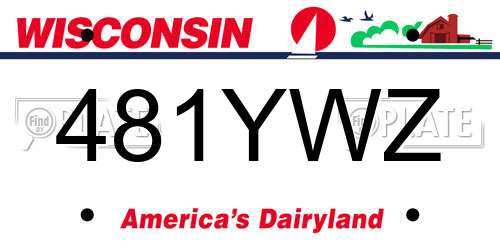 481YWZ Wisconsin License Plate