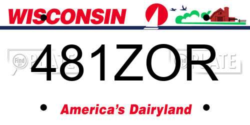 481ZOR Wisconsin License Plate