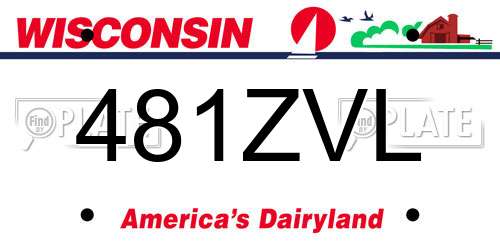 481ZVL Wisconsin License Plate