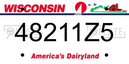 48211Z5 Wisconsin License Plate
