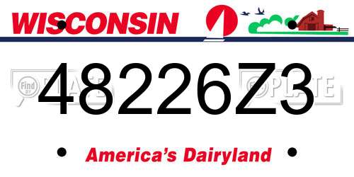 48226Z3 Wisconsin License Plate