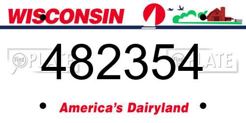 482354 Wisconsin License Plate