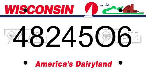 48245O6 Wisconsin License Plate