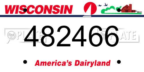 482466 Wisconsin License Plate