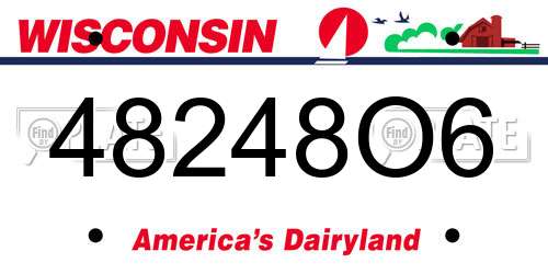 48248O6 Wisconsin License Plate