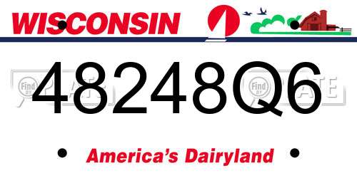 48248Q6 Wisconsin License Plate