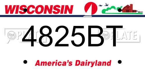 4825BT Wisconsin License Plate