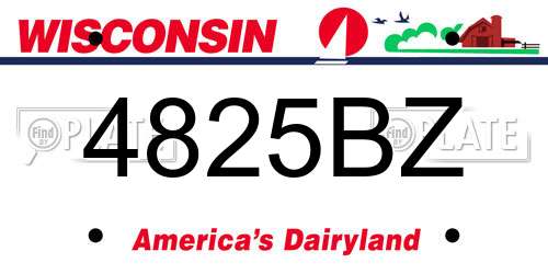 4825BZ Wisconsin License Plate