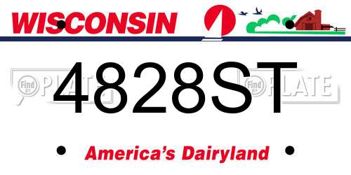 4828ST Wisconsin License Plate