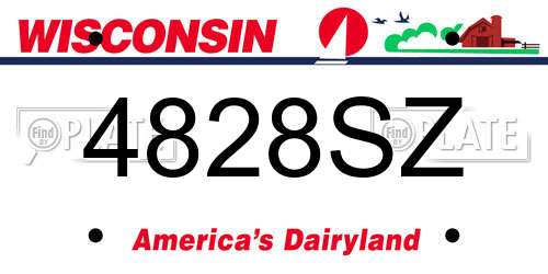4828SZ Wisconsin License Plate