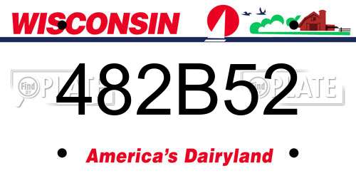 482B52 Wisconsin License Plate