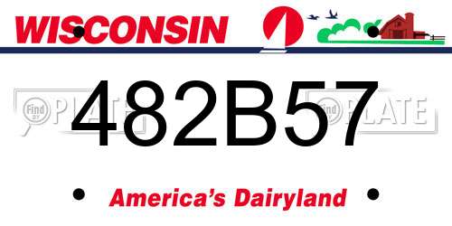 482B57 Wisconsin License Plate