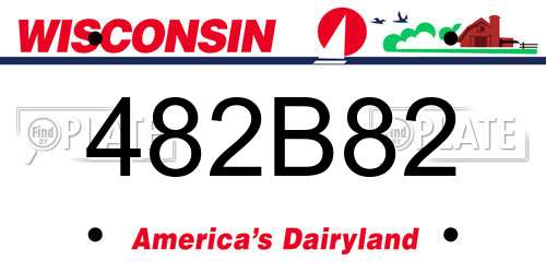 482B82 Wisconsin License Plate