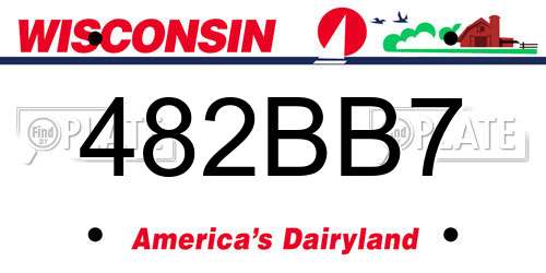 482BB7 Wisconsin License Plate