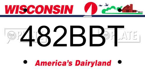 482BBT Wisconsin License Plate
