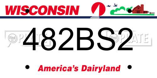 482BS2 Wisconsin License Plate