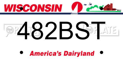 482BST Wisconsin License Plate