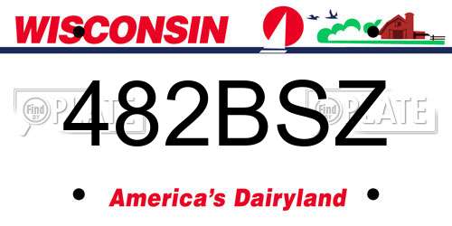 482BSZ Wisconsin License Plate