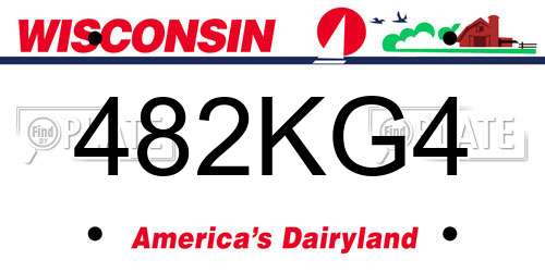 482KG4 Wisconsin License Plate