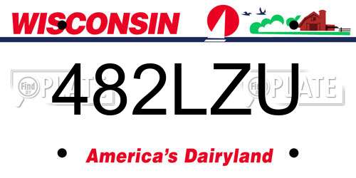482LZU Wisconsin License Plate