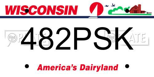 482PSK Wisconsin License Plate
