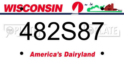 482S87 Wisconsin License Plate