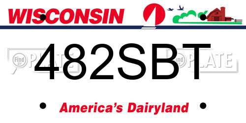 482SBT Wisconsin License Plate