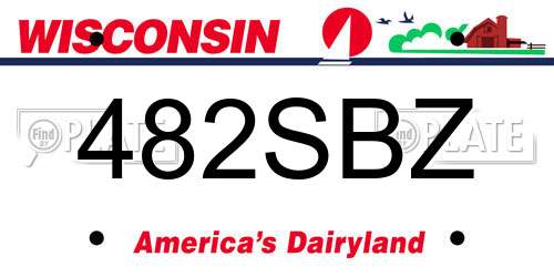 482SBZ Wisconsin License Plate
