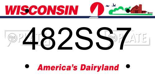 482SS7 Wisconsin License Plate