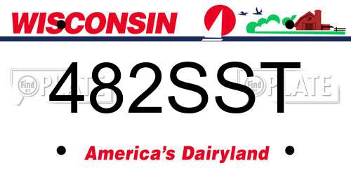 482SST Wisconsin License Plate