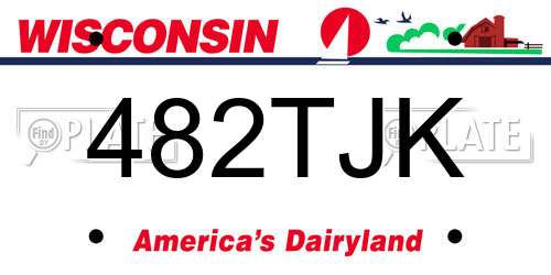 482TJK Wisconsin License Plate