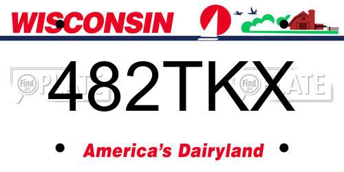 482TKX Wisconsin License Plate