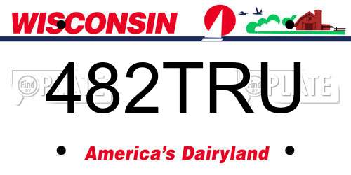 482TRU Wisconsin License Plate