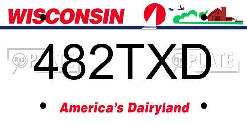 482TXD Wisconsin License Plate