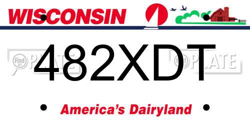 482XDT Wisconsin License Plate
