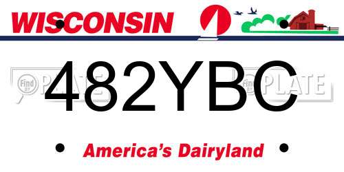 482YBC Wisconsin License Plate