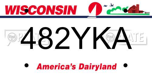 482YKA Wisconsin License Plate