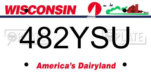 482YSU Wisconsin License Plate
