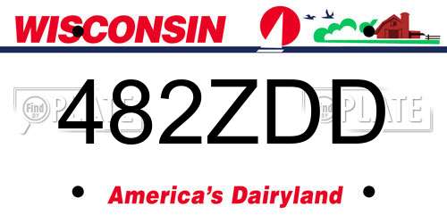 482ZDD Wisconsin License Plate