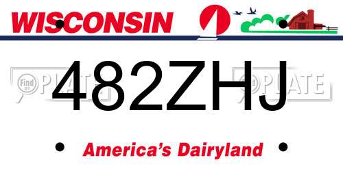 482ZHJ Wisconsin License Plate