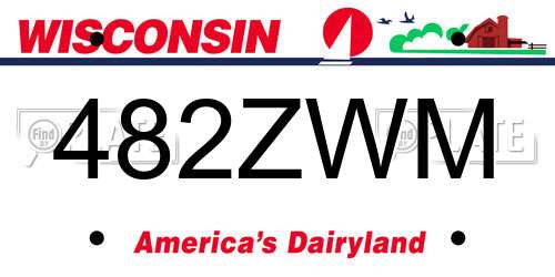 482ZWM Wisconsin License Plate