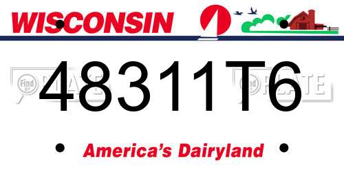 48311T6 Wisconsin License Plate
