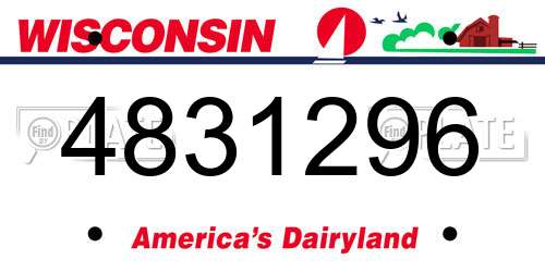 4831296 Wisconsin License Plate