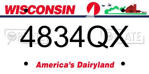 4834QX Wisconsin License Plate