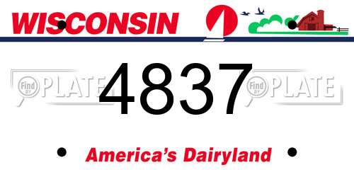4837 Wisconsin License Plate