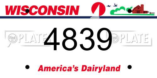 4839 Wisconsin License Plate