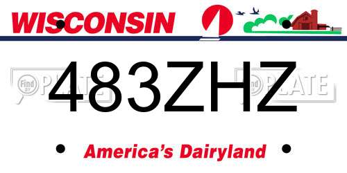 483ZHZ Wisconsin License Plate
