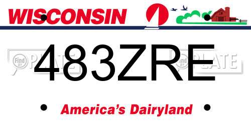 483ZRE Wisconsin License Plate